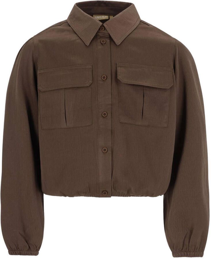 Like Flo Young rechtvallende blouse donkerbruin