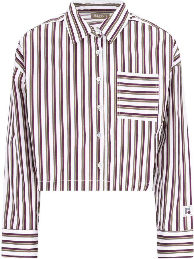 Like Flo Young rechtvallende gestreepte blouse