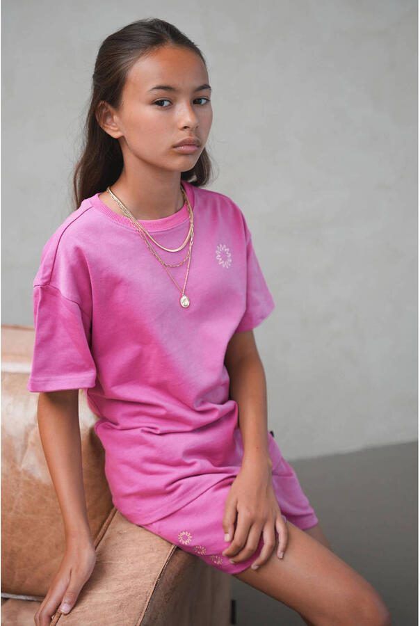 Like Flo Young regular waist sweatshort fuchsia Korte broek Roze Meisjes Katoen - Foto 2