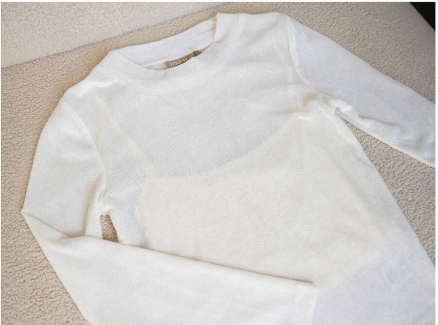 Like Flo Young semi-transparante blousetop beige - Foto 3