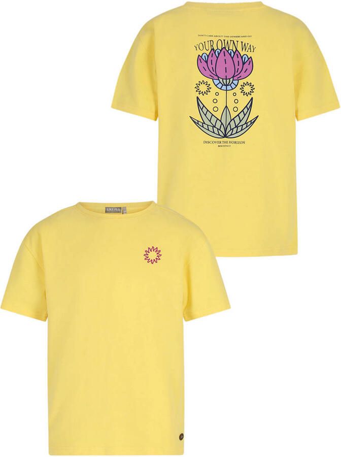 Like Flo Young T-shirt geel