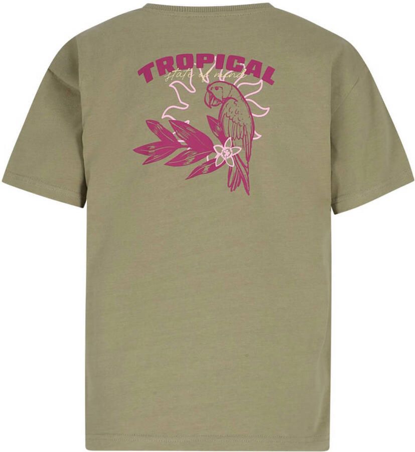Like Flo Young T-shirt met backprint olijfgroen - Foto 2