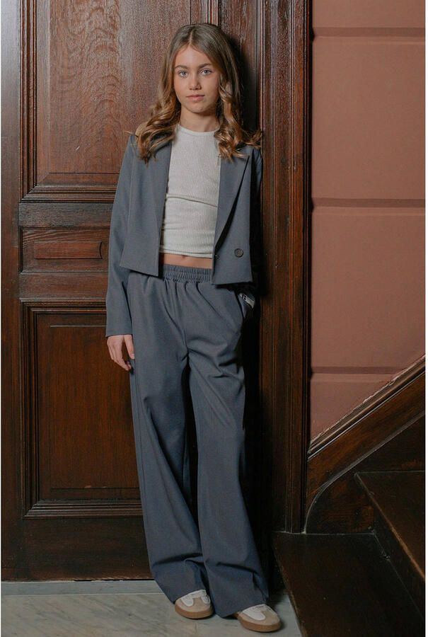 Like Flo Young wide leg casual broek antraciet
