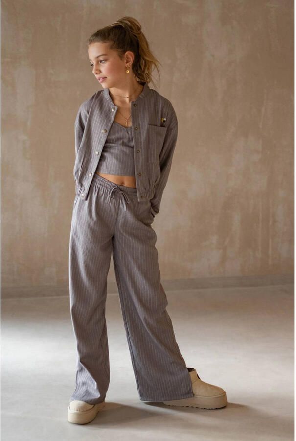 Like Flo Young wide leg casual broek grijs - Foto 2