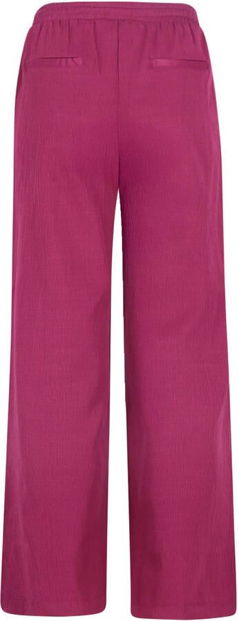 Like Flo Young wide leg regular waist casual broek fuchsia met textuur