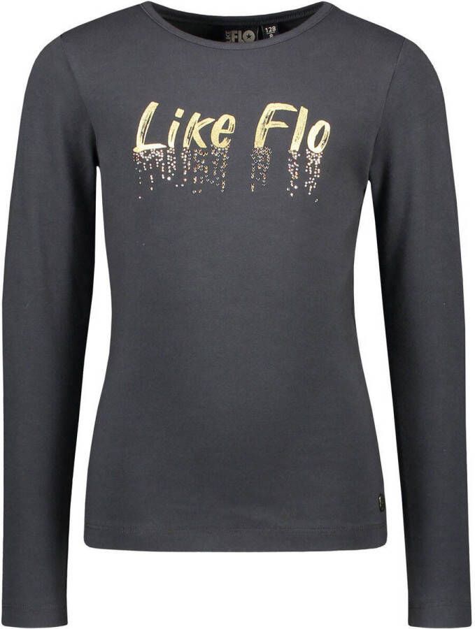 Like Flo longsleeve met logo grijs