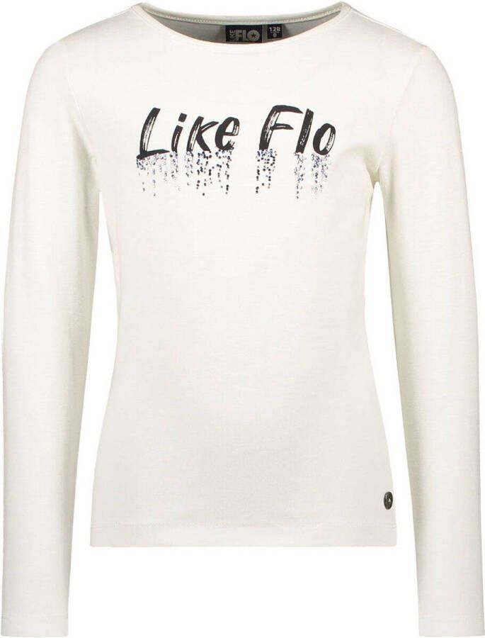 Like Flo longsleeve met logo wit