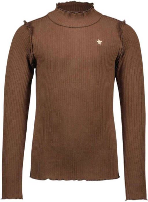 Like Flo longsleeve met ruches bruin