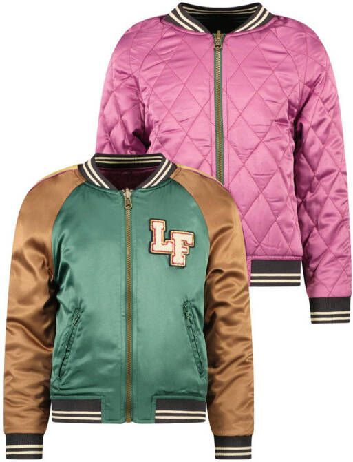 Like Flo reversible bomberjack groen bruin roze