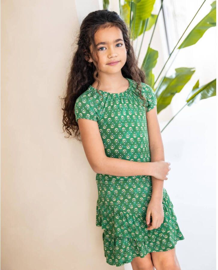 Like Flo T-shirt met all over print groen Meisjes Viscose Ronde hals All over print 104
