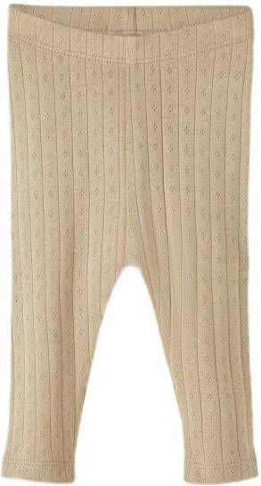LIL' ATELIER BABY broek NBFRACHEL met katoen taupe Bruin All over print 62