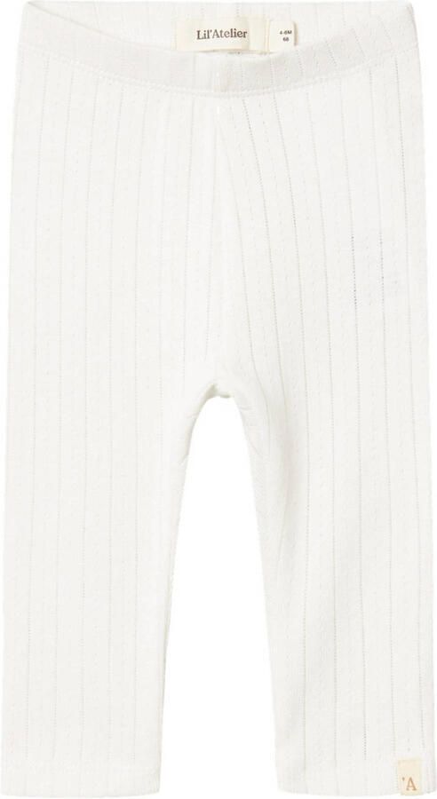 LIL' ATELIER BABY broek NBFRACHEL offwhite Wit Meisjes Katoen Effen 62