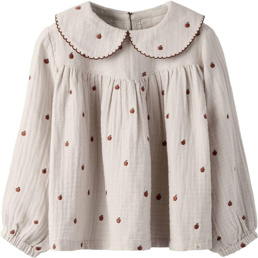 LIL' ATELIER MINI a-lijn blousetop met borduursels en print lichtroze - Foto 3