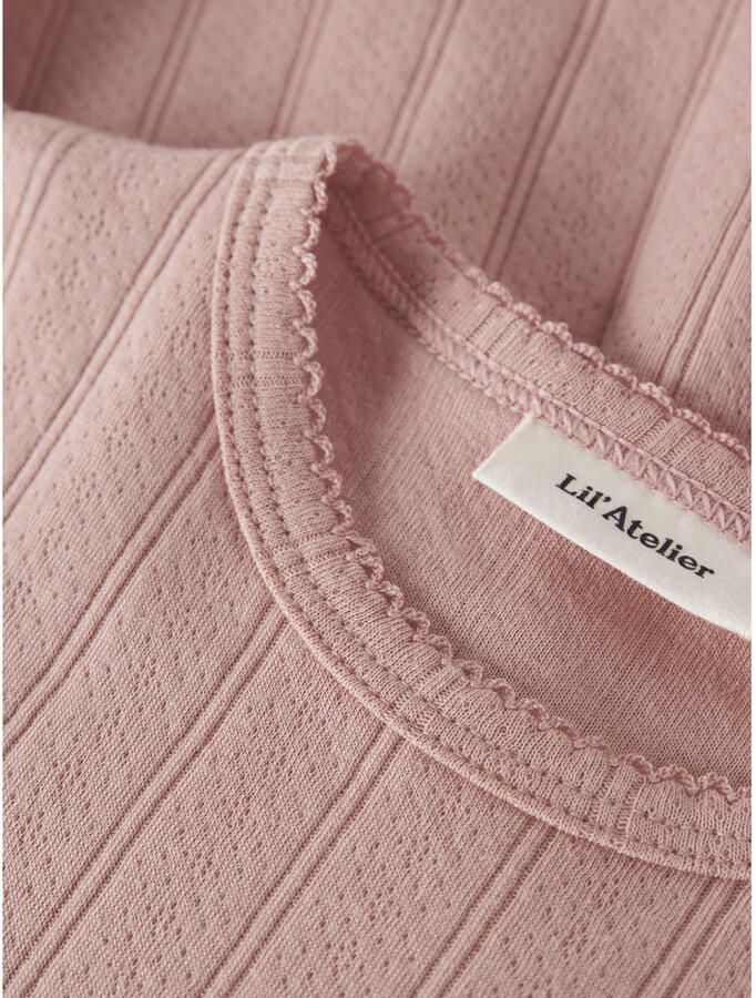 LIL' ATELIER MINI A-lijn jurk ajour roze