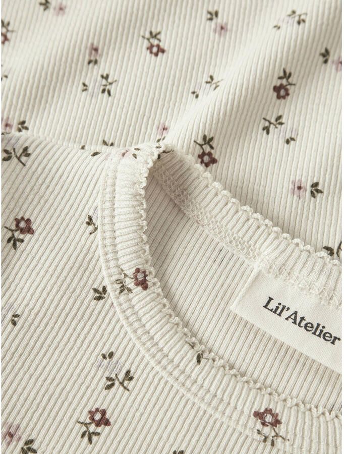 LIL' ATELIER MINI aansluitend longsleeve met print ecru - Foto 2