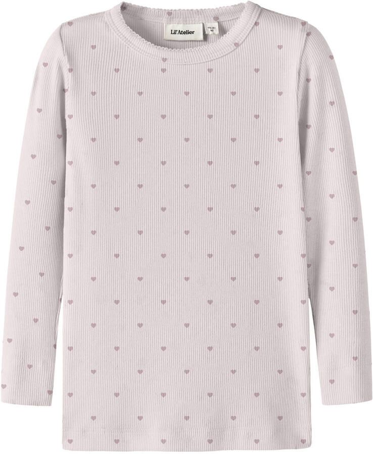 LIL' ATELIER MINI aansluitend longsleeve met print lila