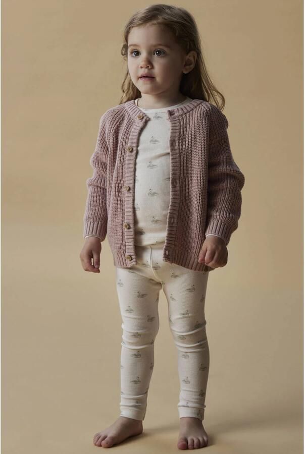 LIL' ATELIER MINI aansluitend longsleeve met ruches en print ecru Meisjes Stretchkatoen Ronde hals - Foto 2