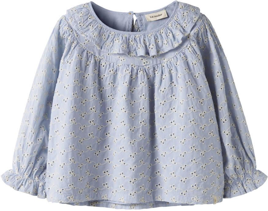 LIL' ATELIER MINI blousetop broderie blauw