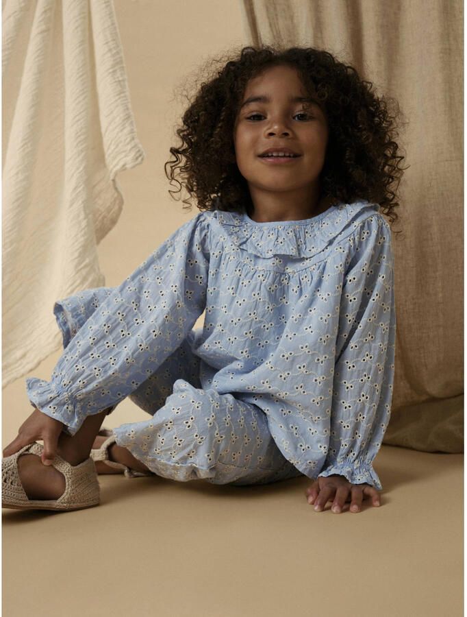 LIL' ATELIER MINI blousetop broderie blauw - Foto 2