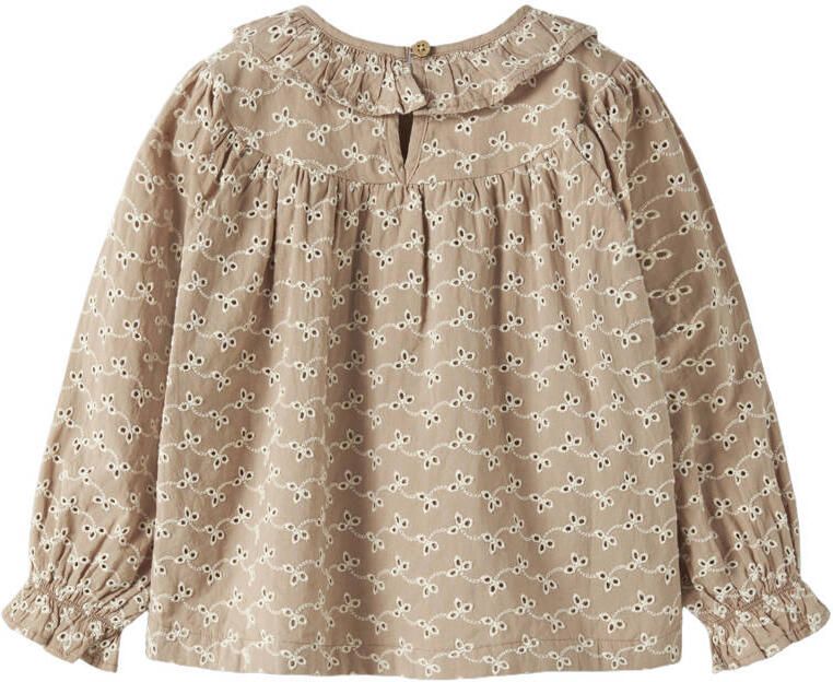 LIL' ATELIER MINI blousetop broderie lichtbruin - Foto 2