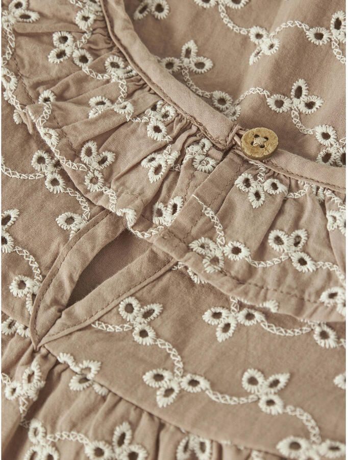 LIL' ATELIER MINI blousetop broderie lichtbruin