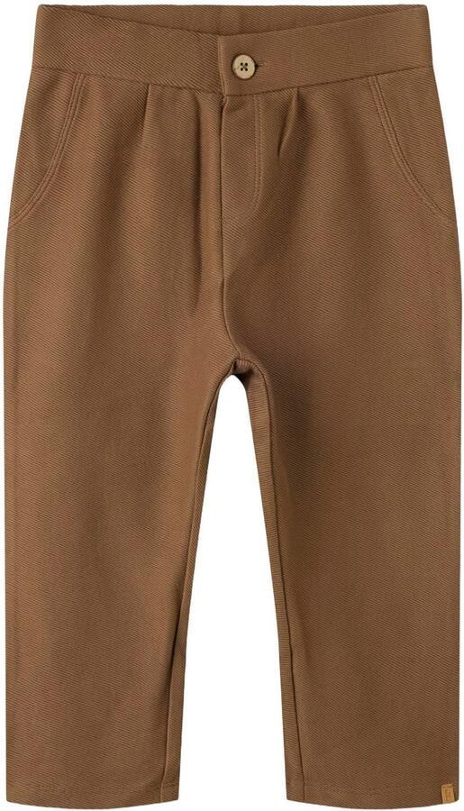 LIL' ATELIER MINI casual broek bruin Jongens Katoen Effen