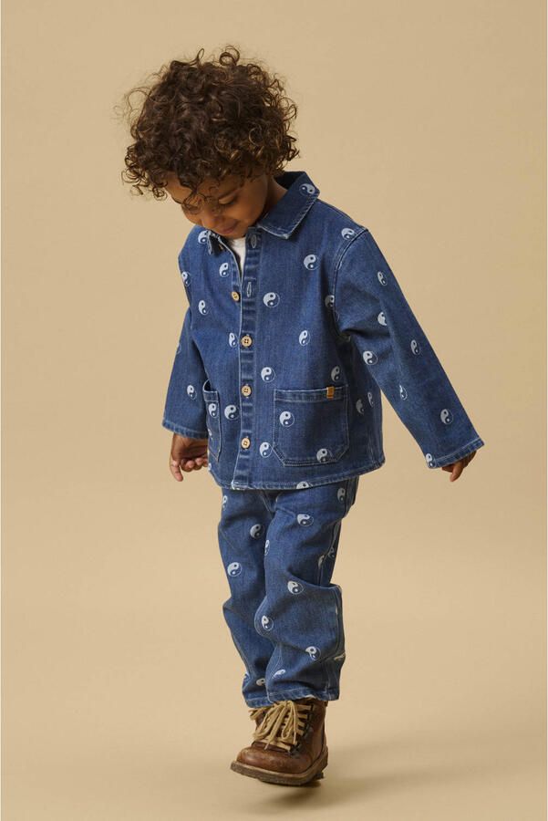 LIL' ATELIER MINI denim overshirt met print Dark blue denim - Foto 2