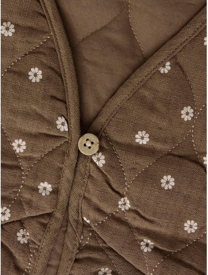 LIL' ATELIER MINI gebloemd gilet kaki beige - Foto 2