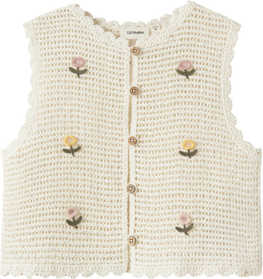 LIL' ATELIER Meisjes Truien & Vesten Nmfflora Knit Vest Lil Creme - Foto 3