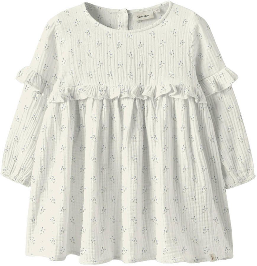 LIL' ATELIER MINI gebloemde korte jurk wit