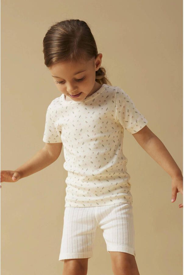 LIL' ATELIER MINI gebloemde T-shirt wit