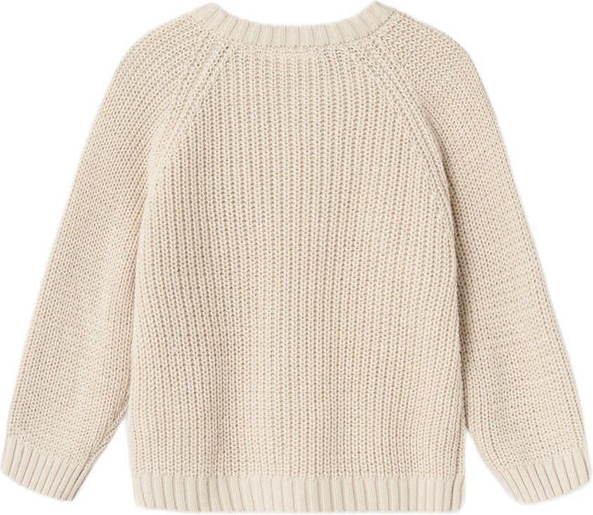 LIL' ATELIER MINI gebreid vest NMNEMLEN beige Jongens Katoen Ronde hals 122 128 - Foto 4