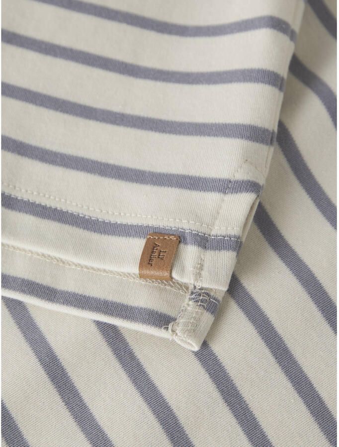LIL' ATELIER MINI gestreepte longsleeve ecru lichtblauw - Foto 2