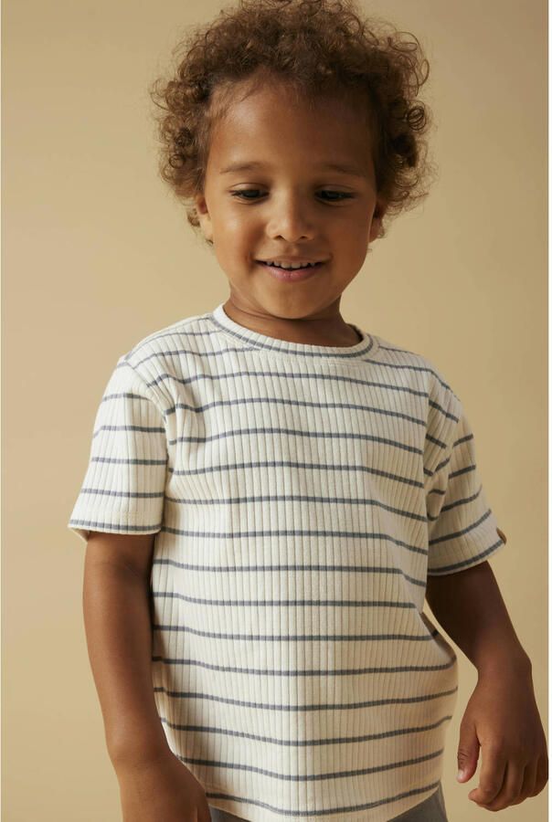 LIL' ATELIER MINI gestreepte T-shirt wit