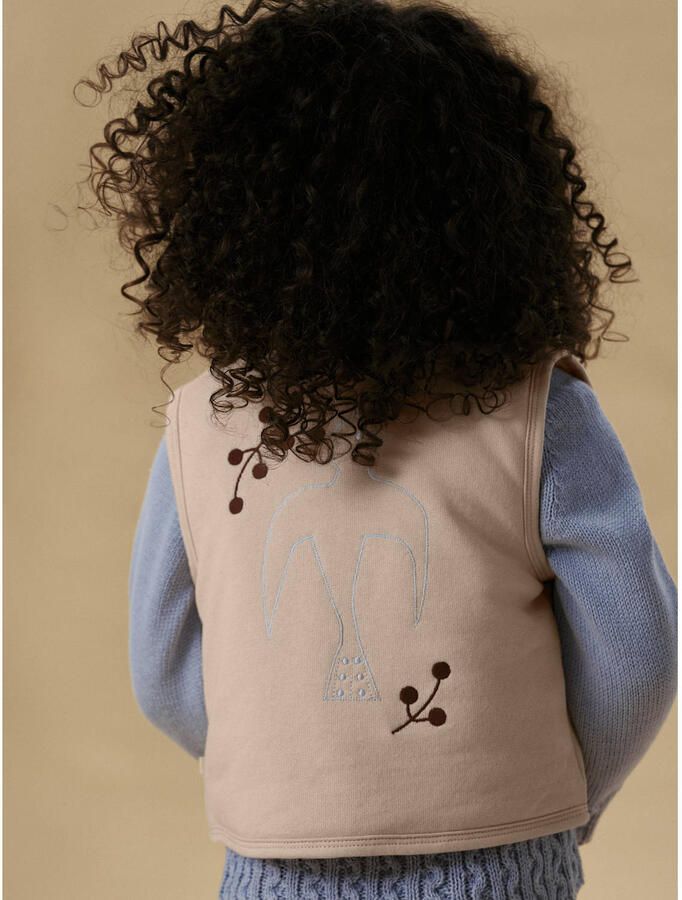 LIL' ATELIER Meisjes Truien & Vesten Nmfjobo Tia Loose Sweat Vest Pad Lil Zand - Foto 5