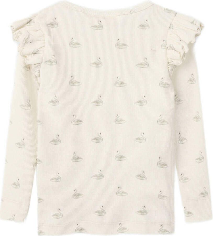 LIL' ATELIER Baby Tops & T-shirts Nbfgavo Eko Ls Slim Top Lil Noos Gebroken Wit - Foto 5