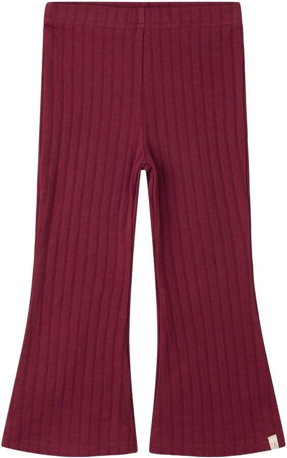 LIL' ATELIER MINI jacquard flared legging rood Broek Meisjes Katoen Effen