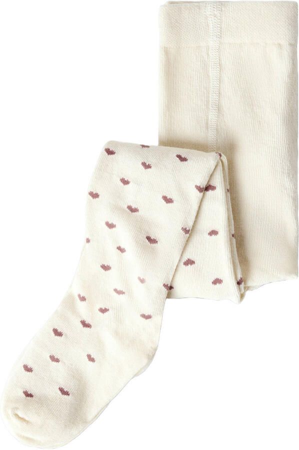 LIL' ATELIER MINI jacquard maillots met hartjes ecru roze