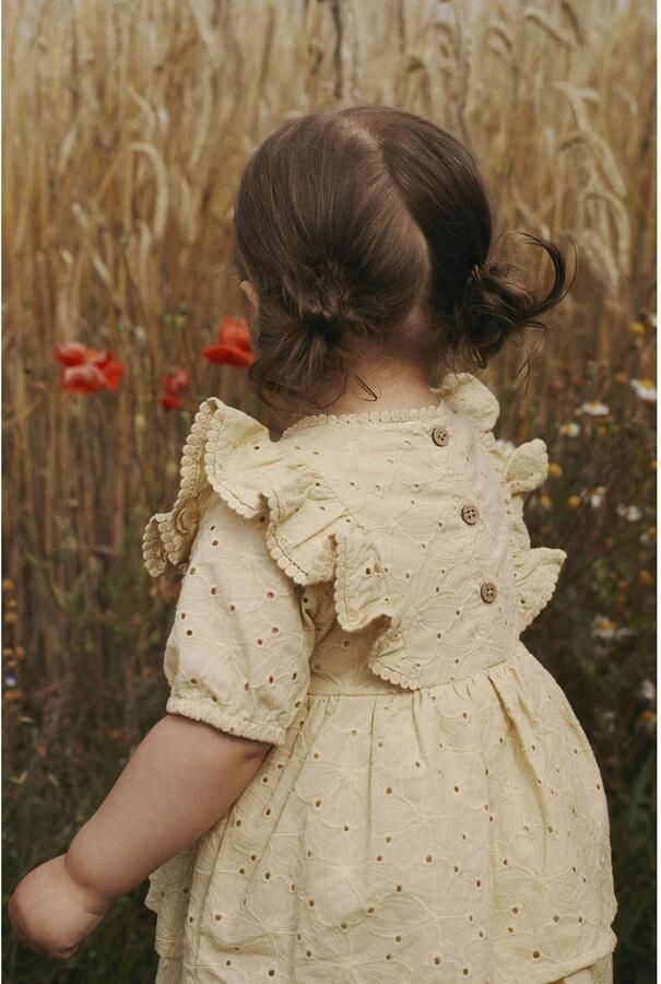 LIL' ATELIER Meisjes Jurken Nmffabioli Ss Loose Dress Lil Geel - Foto 5