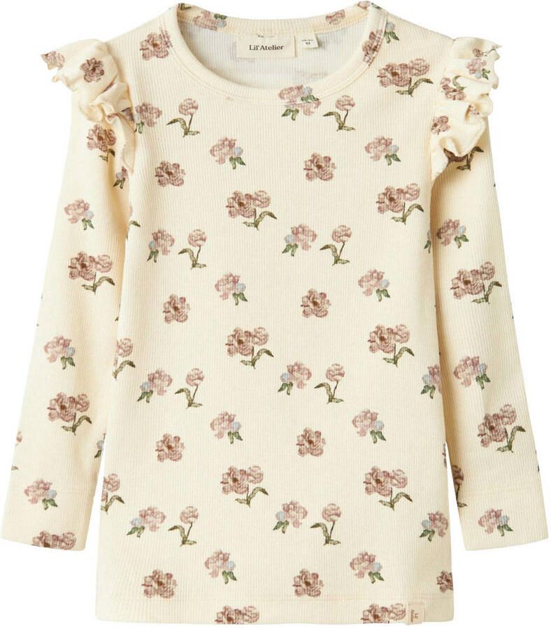 LIL' ATELIER Meisjes Tops & T-shirts Nmfgavo Eko Ls Slim Top Lil Noos Beige - Foto 3