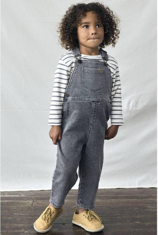 LIL' ATELIER MINI longsleeve ecru Jongens Katoen Ronde hals Streep