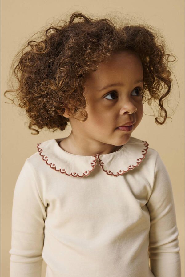 LIL' ATELIER MINI longsleeve met borduursels beige