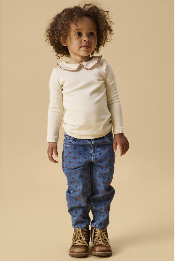 LIL' ATELIER MINI longsleeve met borduursels beige - Foto 3