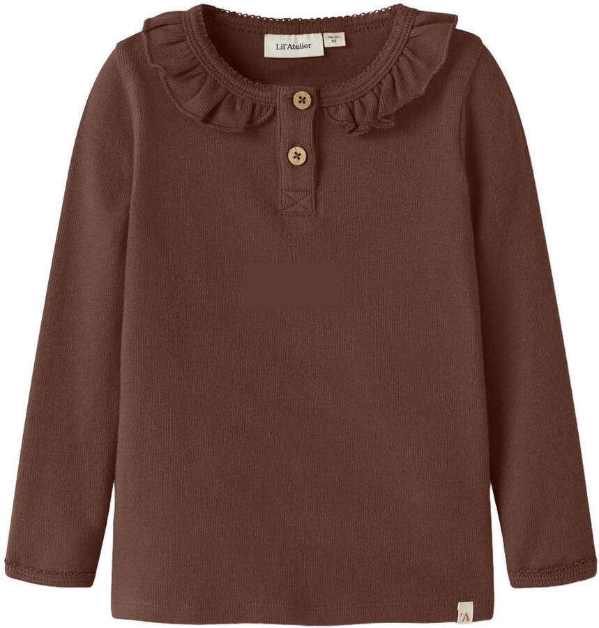 LIL' ATELIER Meisjes Tops & T-shirts Nmfthoro Huf Ls Slim Top Lil Bruin