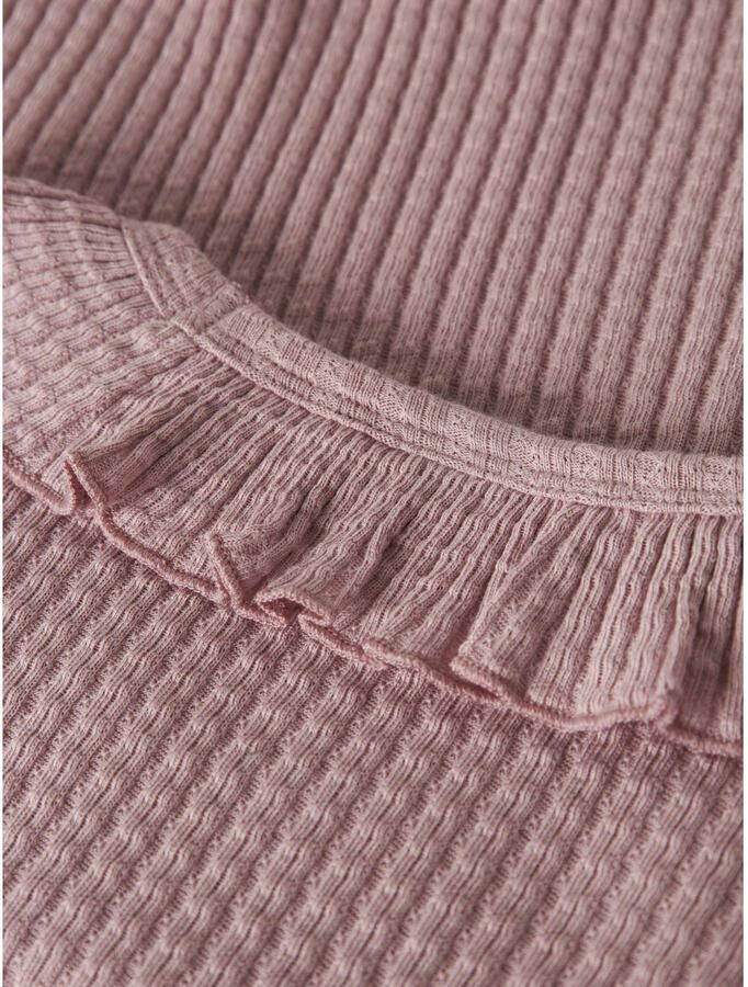 LIL' ATELIER MINI longsleeve met ruches roze - Foto 2