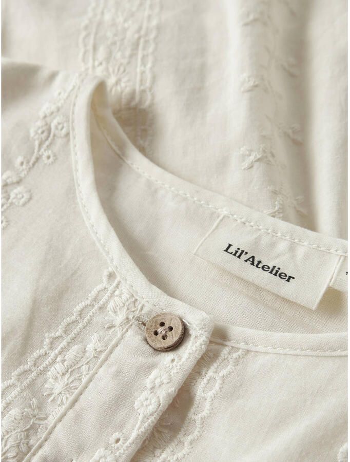 LIL' ATELIER MINI loose fit blouse met ruches ecru - Foto 2