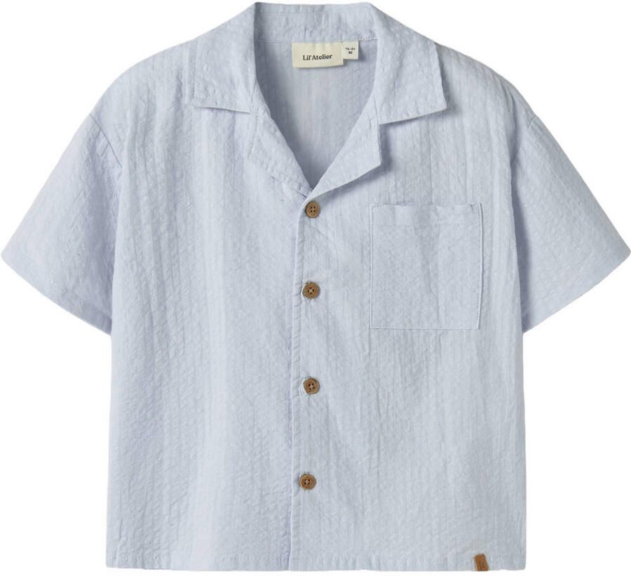LIL' ATELIER Jongens Overhemden Nmmhoman Mak Ss Loose Shirt Lil Lichtblauw - Foto 4