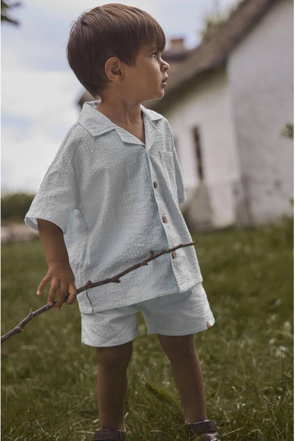 LIL' ATELIER Jongens Overhemden Nmmhoman Mak Ss Loose Shirt Lil Lichtblauw - Foto 6