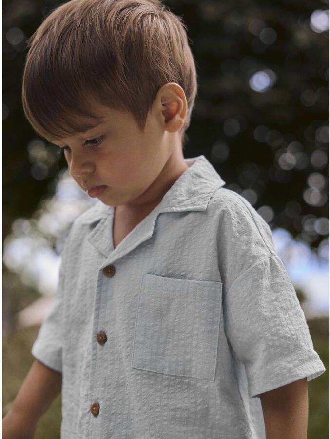 LIL' ATELIER Jongens Overhemden Nmmhoman Mak Ss Loose Shirt Lil Lichtblauw - Foto 5