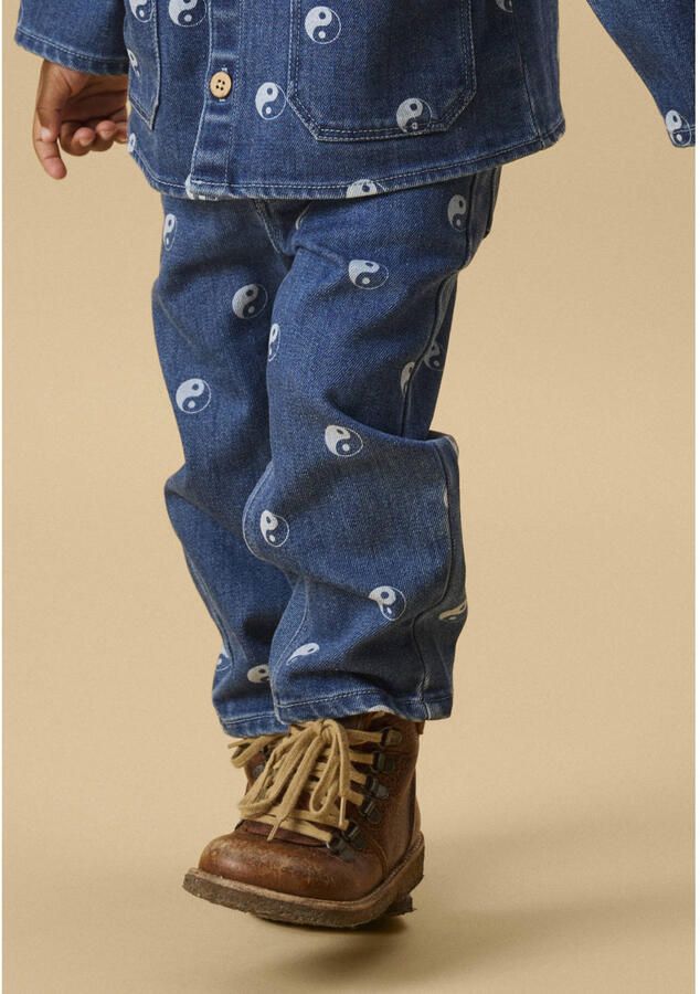 LIL' ATELIER MINI NMMLIVO loose fit jeans met print donkerblauw - Foto 2